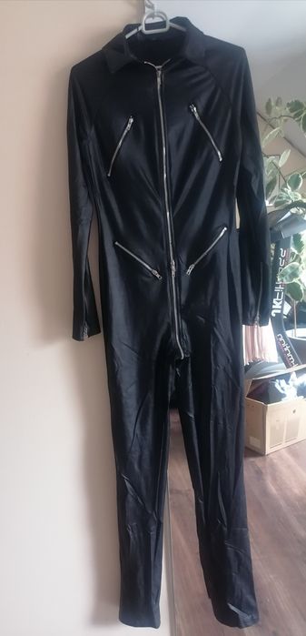 Kombinezon długi lateks winyl elastyczny przebieranki zamki suwaki