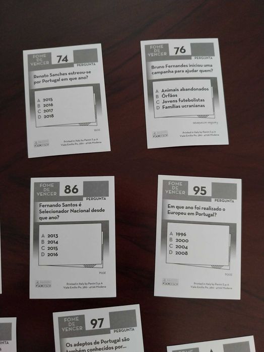 Conjunto 11 cromos da Seleção Portuguesa de Futebol (Fome de Vencer)