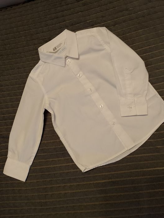 Koszula biała H&M 92 chłopiec długi rękaw easy iron +koszulka Reserved