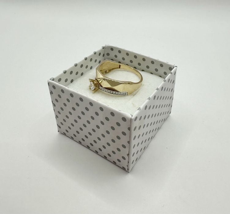 Złoty Pierścionek z Obrączką 2w1 Pr.585 NOWY !