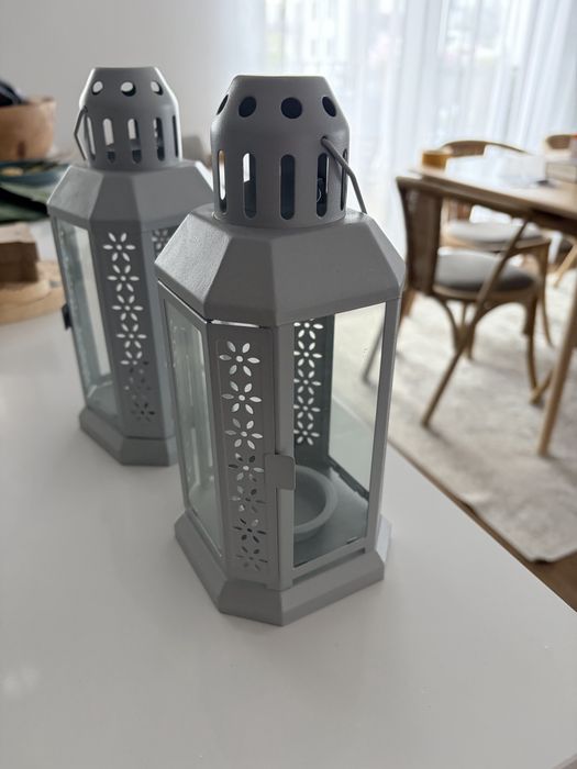 Szary lampion Ikea Enrum 2 szt
