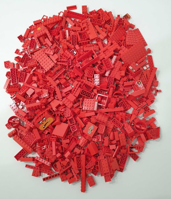 Lego kolor czerwony mix 1 kg używany