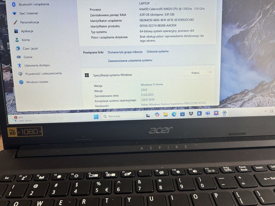 Acer Aspire 3 | Windows 11 | Zasilacz + Torba w zestawie