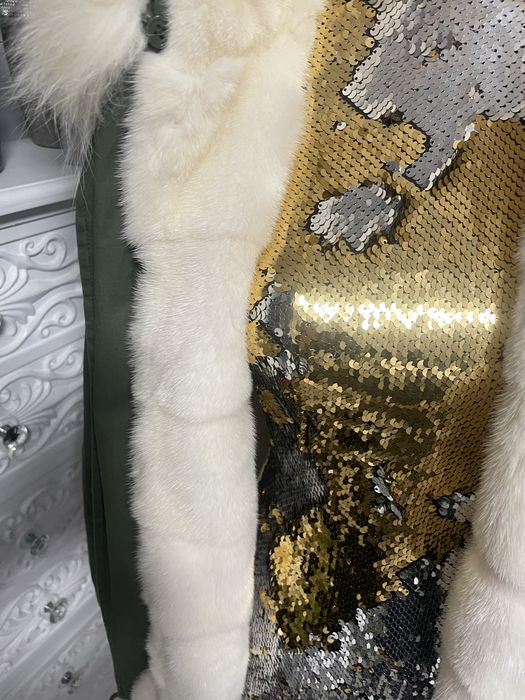 Futro naturalne lis norka Parka kurtka