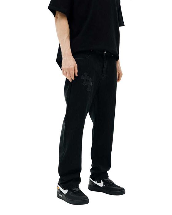 Джинси Chrome Hearts Jeans with Cross Black CH123-BK
