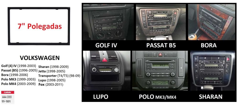 Rádio 2DIN • VW • Golf Passat Bora Polo Sharan Jetta T4 • Android GPS