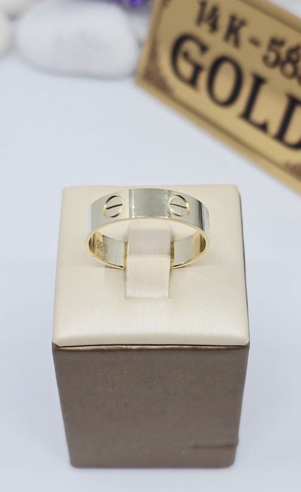 Złoty pierścionek- obrączka próba 585 14k