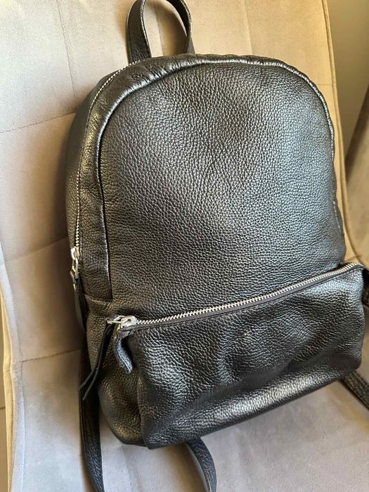 Рюкзак натуральная кожа черный городской