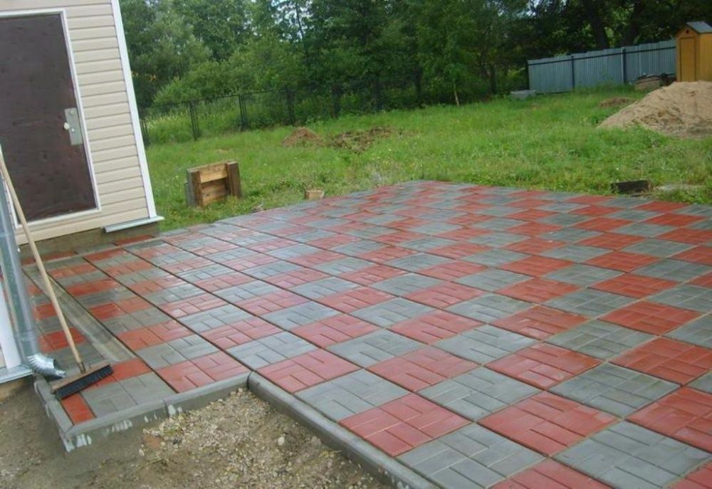 Тротуарная плитка 40/40/5 см. "8 кирпичей". Доставка. Укладка