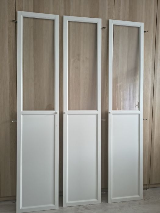 Drzwi panelowe szklane ikea oxberg billy białe z szybą duże 40x192