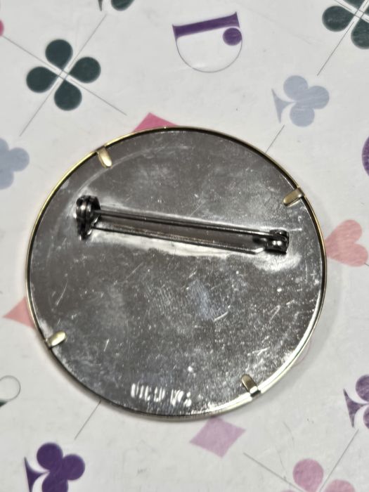 Broszka vintage jedwab Uhlig artystyczna