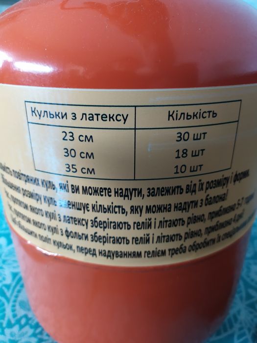 Пустий балон від гелію для повітряних кульок.