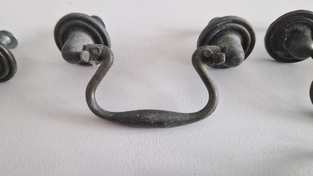 6 puxadores antigos para gavetas