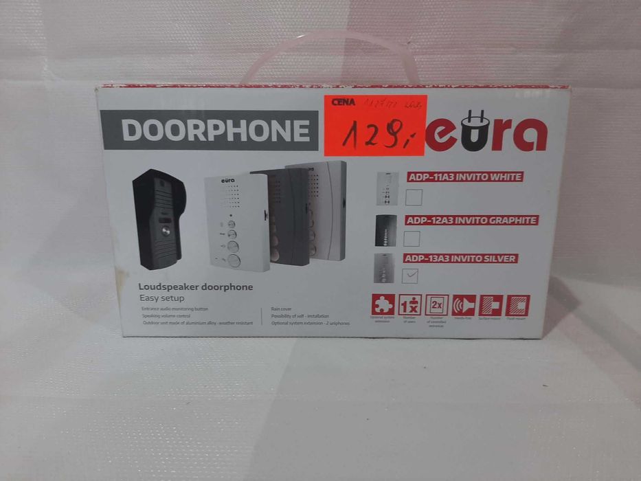 Domofon  ''EURA'' ADP-13A3 ''INVITO'' SREBRNY głośnomówiący