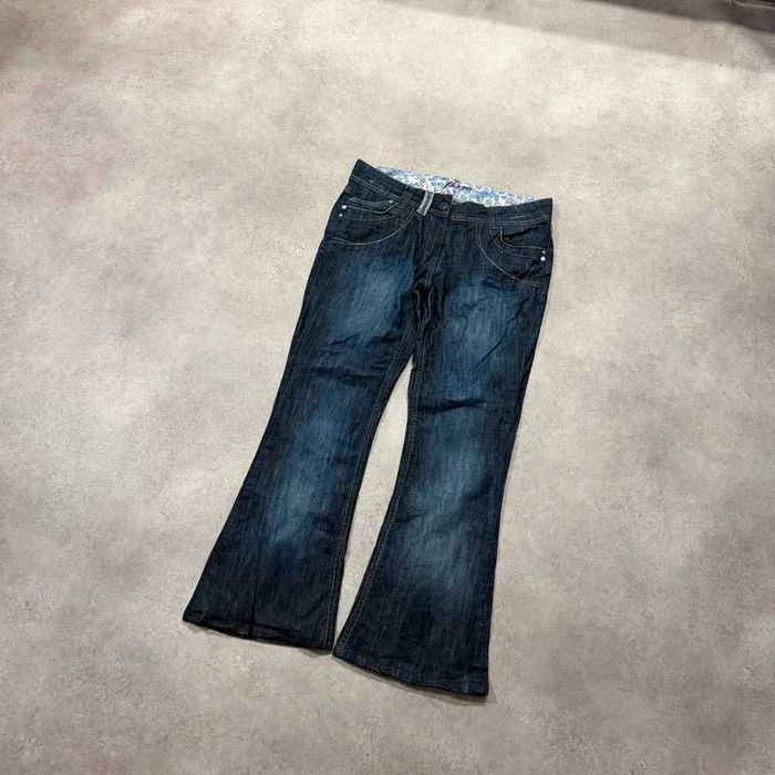 Vintage Spodnie Jeansy Dzwony Y2K Flared Denim Jeansy Coquette Swag