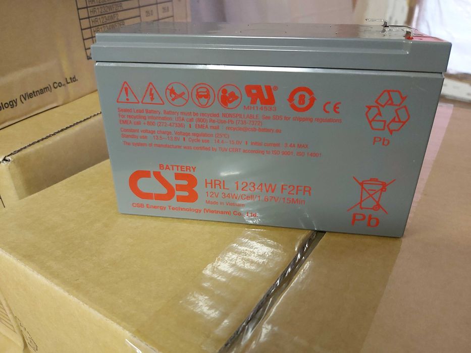 HRL 1234 Nowy Akumulator bateria CSB 12V 9Ah  UPS  FV 2 lata gwarancji