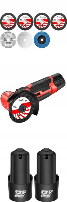 Szlifierka Kątowa Akumulatorowa Bezszczotkowa Mini Gumówka 7x Tarcza