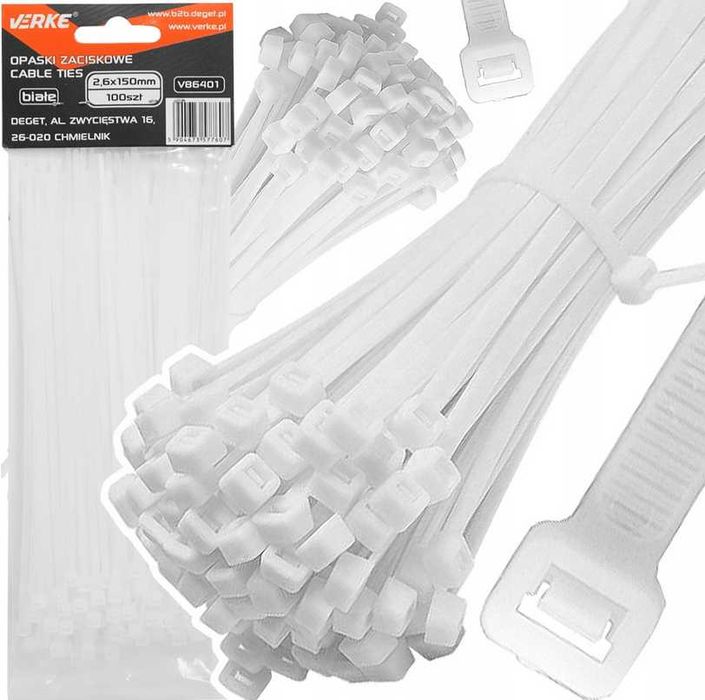 Opaski zaciskowe kablowe trytki 2,6x150mm ZESTAW TRYTEK