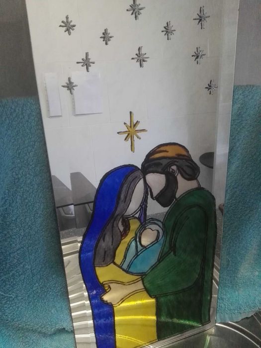 Espelhos pintados em VITRAL.
