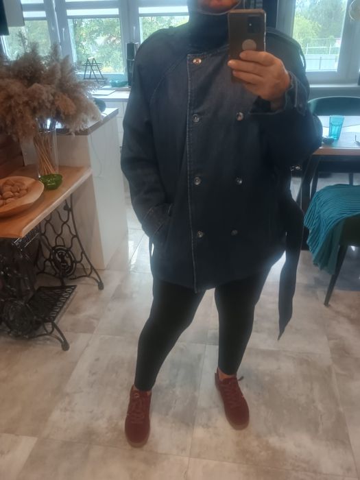 Zara kurtka jesień dżins stójka Xl xxl