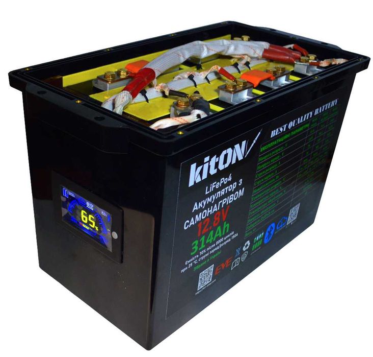 LiFePo4 акумулятор 12V/314Ah/4000Wh з підігрівом,Bluetooth та дисплеєм