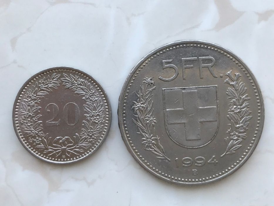 Монети Німеччина, Австрія, Швейцарія, Франція 1941 1, 2, 5, 10, 20, 50