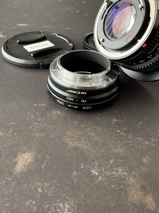 Canon FD 50mm f/1.4 + Adaptador para Sony E – Excelente Estado