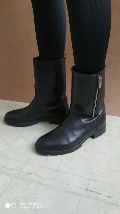 Кожаные демисезонные ботинки Massimo Dutti