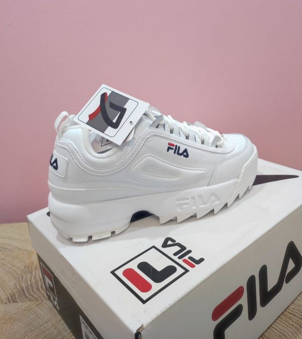 Buty nowe białe sneakersy wysokie Fila Distruptor II Premium 38 jesien