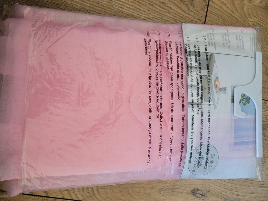 Organza różowa  zaslona