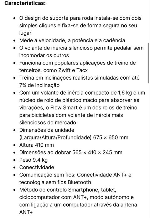 Rolo treino Tacx Flow Smart