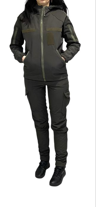 Жіночий осінній тактичний військовий костюм Хакі