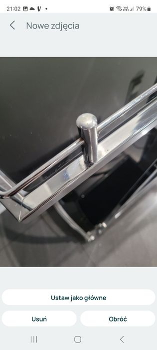 Barek czarne szkło plus chrom nowoczesny