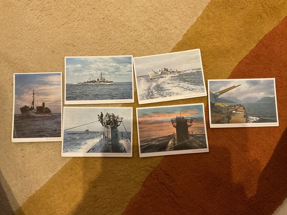 Postais raros vintage ww2 propaganda alemã, barcos e outros