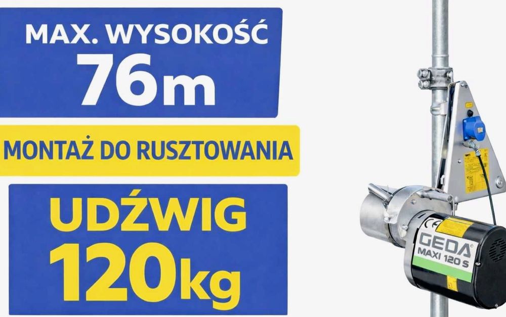 Wciągarka Linowa Geda Maxi 120S Wynajem Wypożyczalnia Rusztowania Łódź