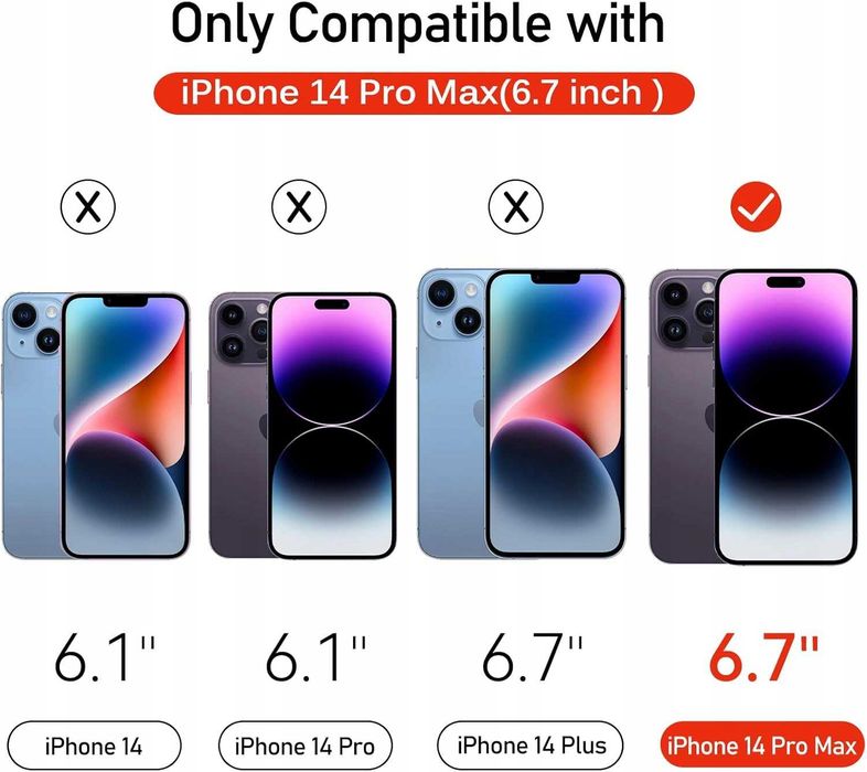 Szkło do iPhone'a 14 Pro Max 3 folie ze szkła hartowanego i 3 osłony