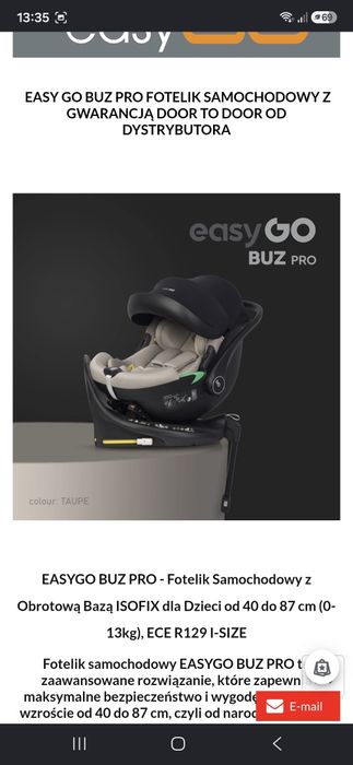 Fotelik Easy Go Buz Pro