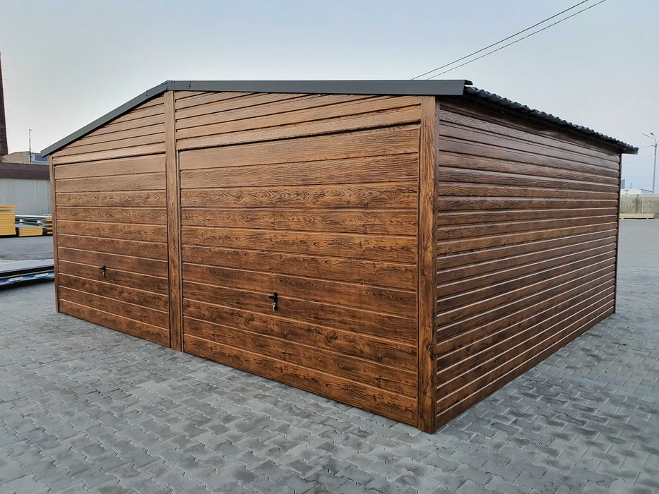 Promocja Garaż Blaszany Drewnopodobny 6x6 Producent garaży