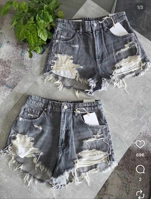 Шорти zara джинсові сірі