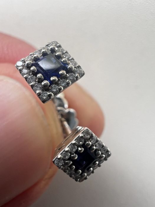 Золотые серьги с бриллиантами и сапфирами 585 пробы 0,54ct