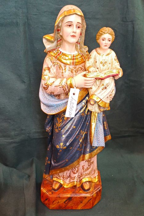 Figuras São Joaquim e Santa Ana em madeira
