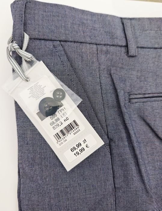 Spodnie 128 garniturowe eleganckie granatowe