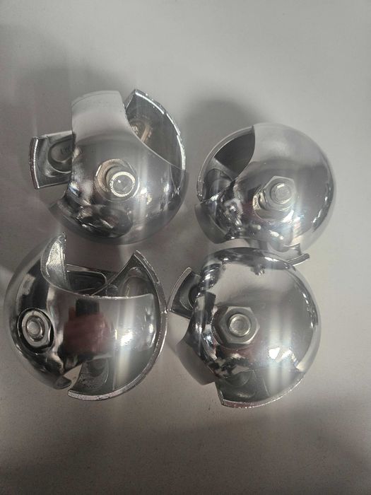 30szt Złącze dwukierunkowe trzykierunkowe do rur chromowane fi25