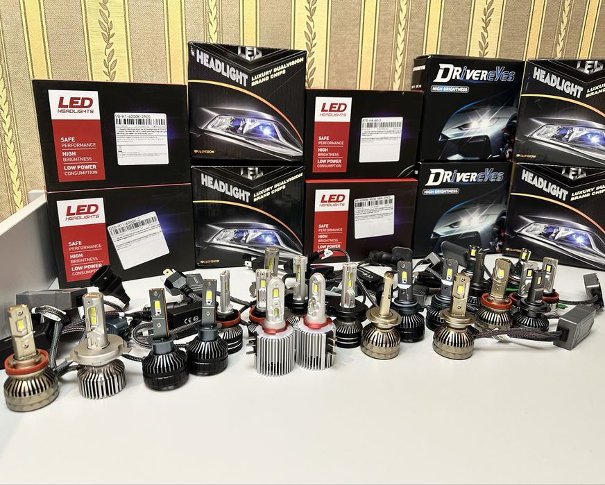 Светодиодные LED лампы H7 H11 H4 H1 HB3 HB4 H3 HIR2 H13 H15 H27