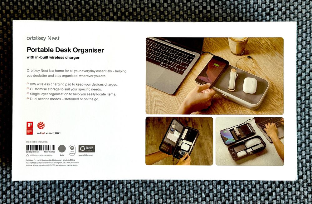 Orbitkey Nest Organizador Secretária Carregamento Wireless, Novo