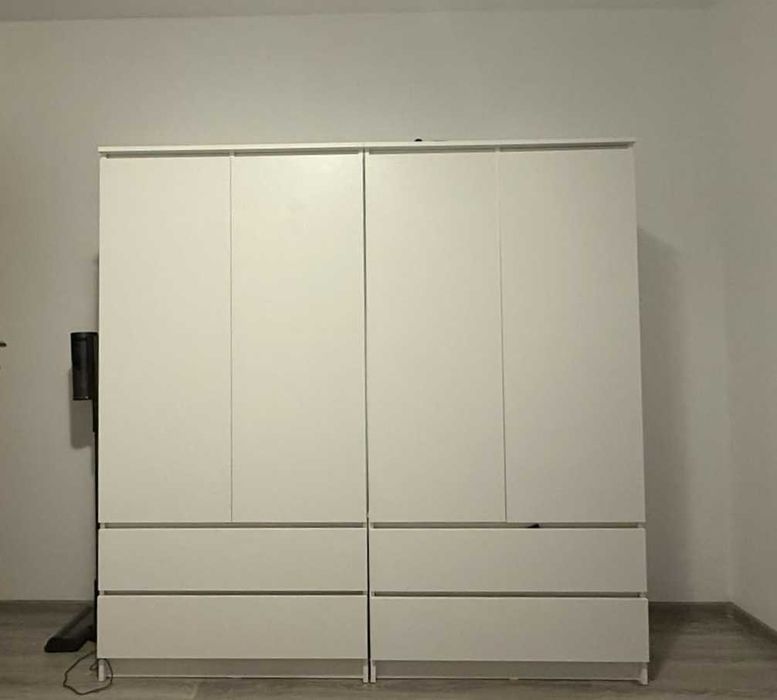 2 szt. Szafa AKORD S90 Biała 90 cm 2 drzwi 2 szuflady 4 półki