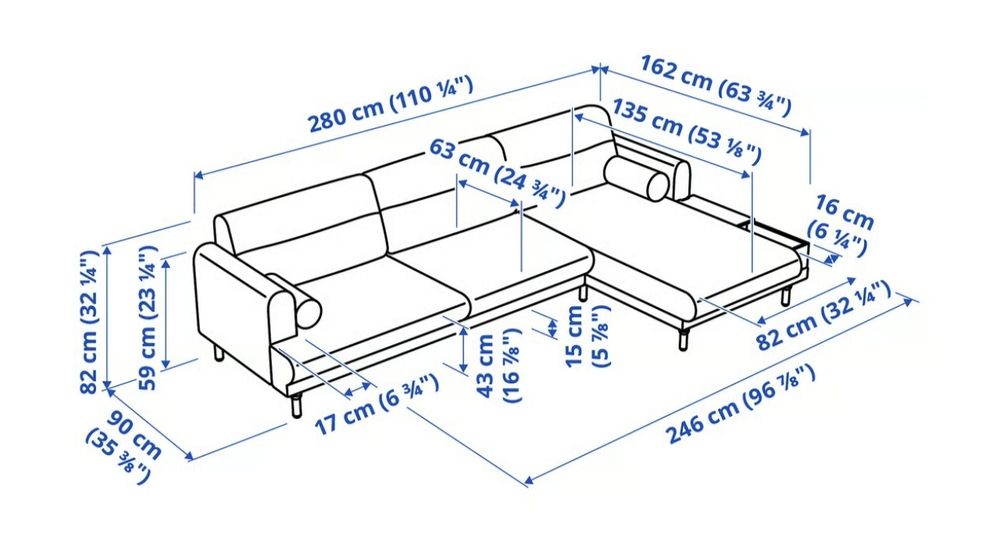Sofá LÅNGARYD chaise longe á esquerda