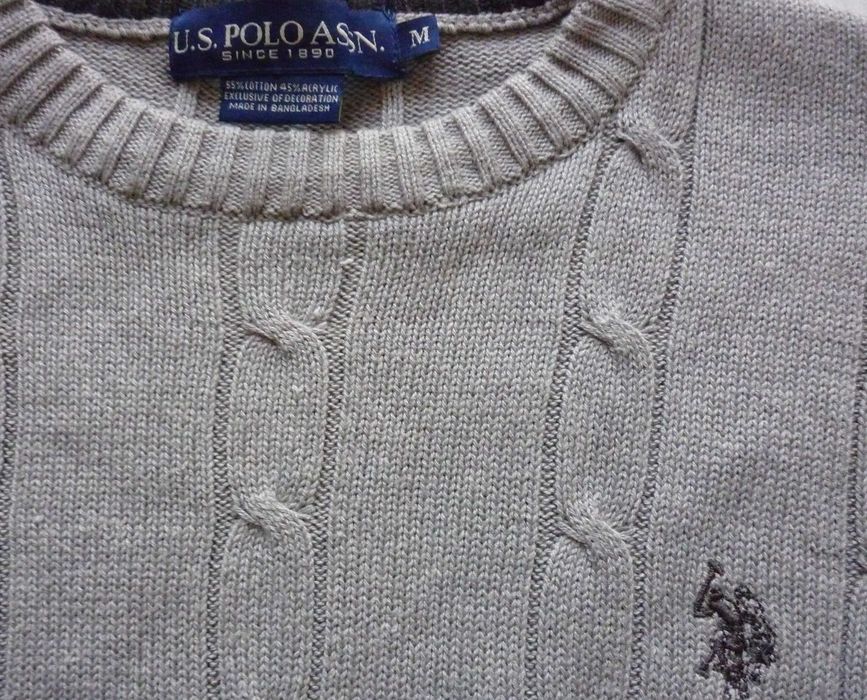 Męski sweter U.S. POLO ASSN rozmiar M L szary wysyłka gratis!