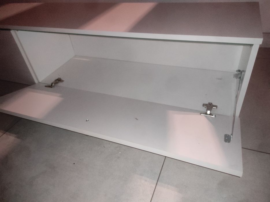 Szafka wisząca RTV biały połysk podświetlanie 180x30x33