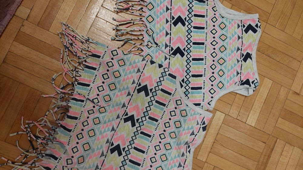 Bluzka indianska 80 86 bliźniaczki frędzle